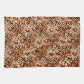 Halloween sinaasappel bruin stijlvol theedoek (Horizontaal)