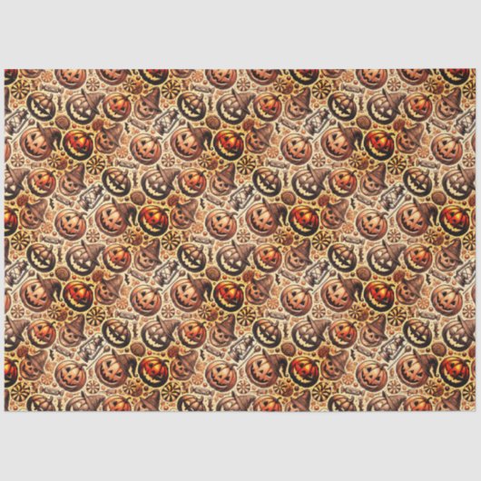 Halloween sinaasappel bruin stijlvol tissuepapier (Voorkant)