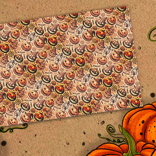 Halloween sinaasappel bruin stijlvol tissuepapier