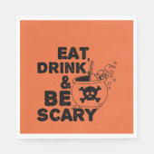 Halloween Sinaasappel Eet Drink Servet (Voorkant)