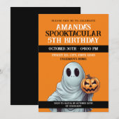 Halloween Sinaasappel en witte pompoen Ghost Verja Kaart (Voorkant / Achterkant)