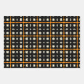 Halloween Sinaasappel en zwart Abstract Pattern Inpakpapier Vel (Voorkant 3)