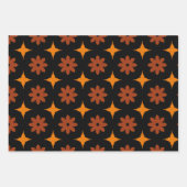 Halloween Sinaasappel en zwart Abstract Pattern Inpakpapier Vel (Voorkant 2)