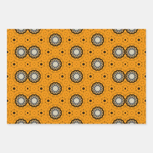 Halloween Sinaasappel en zwart Abstract Pattern Inpakpapier Vel (Voorkant)