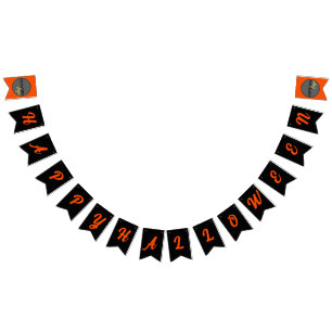 HALLOWEEN SINAASAPPEL EN ZWART BEDRIJF LOGO VLAGGETJES