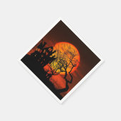 Halloween sinaasappel en zwart feest servet (Hoek)