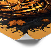 Halloween Sinaasappel Jack O lantaarn Spooky Pumpk Poster (Hoek)