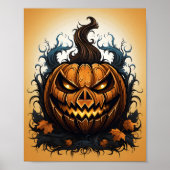 Halloween Sinaasappel Jack O lantaarn Spooky Pumpk Poster (Voorkant)