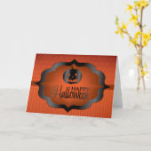 Halloween sinaasappel jack o'lantern kaart (Gele Bloem)