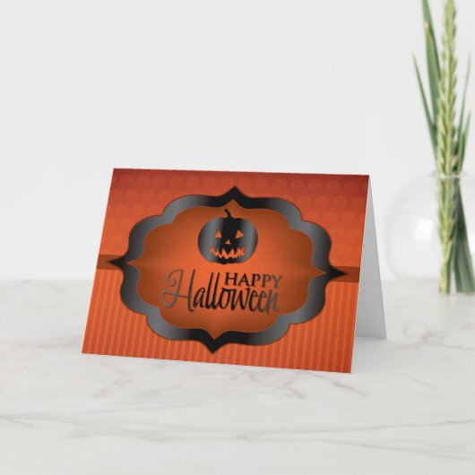 Halloween sinaasappel jack o'lantern kaart (Voorkant)