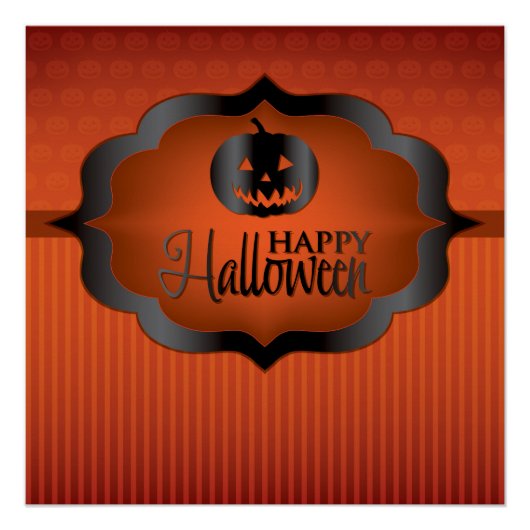 Halloween sinaasappel jack o'lantern poster (Voorkant)