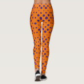 Halloween Sinaasappel met Paarse Stippen Leggings (Achterkant)
