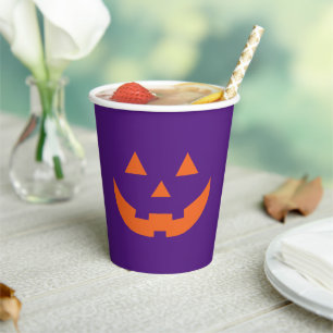 Halloween sinaasappel & paarse Jack o lantaarn pom Papieren Bekers