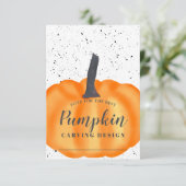 Halloween sinaasappel pompoen carving ontwerp stem kaart (Staand voorkant)