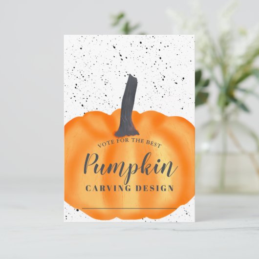 Halloween sinaasappel pompoen carving ontwerp stem kaart (Staand voorkant)