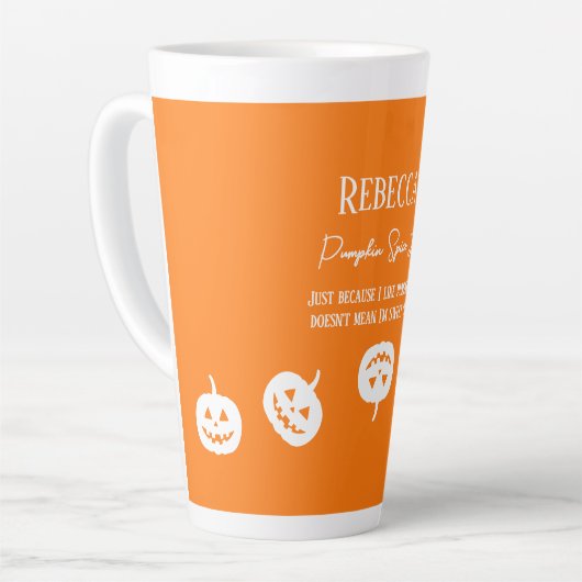 Halloween Sinaasappel Pompoen Spice Sweet of Nice Latte Mok (Linkerhoek)