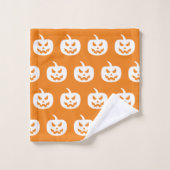 Halloween Sinaasappel pompoenen patroon griezelig Bad Handdoek (Wasdoekje)