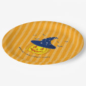 Halloween Sinaasappel Sparkly Stripes Pumpkin Papieren Bordje (Gekanteld)