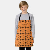 Halloween Sinaasappel Spooky Naam Pumpkin Witch Schort (Gedragen)