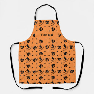 Halloween Sinaasappel Spooky Naam Pumpkin Witch Schort