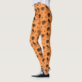 Halloween Sinaasappel Spooky Pumpkin Witch Leggings (Links)