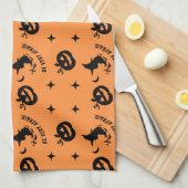 Halloween Sinaasappel Spooky Pumpkin Witch Theedoek (Quarter Fold)