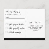 Halloween Sinaasappel & Zwart Elegant Matching RSV Uitnodiging Briefkaart (Achterkant)