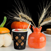 Halloween Sinaasappel & Zwart Gepersonaliseerd Pap Papieren Bekers