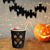 Halloween Sinaasappel & Zwart Gepersonaliseerd Pap Papieren Bekers