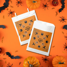 Halloween Sinaasappel & Zwart Gepersonaliseerde Fa Bedankzakje