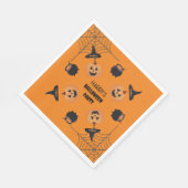 Halloween Sinaasappel & Zwart Gepersonaliseerde se Servet (Hoek)