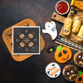 Halloween Sinaasappel & Zwart Gepersonaliseerde se Servet