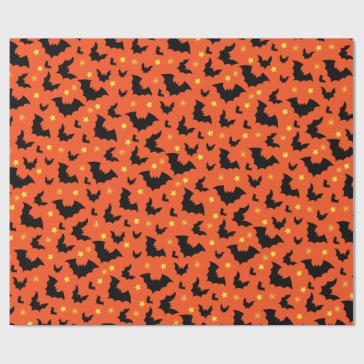 Halloween Sinaasappel zwart Minimal Pattern Cadeaupapier (Vlak)