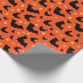 Halloween Sinaasappel zwart Minimal Pattern Cadeaupapier (Hoek)