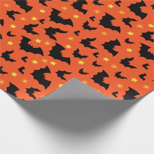 Halloween Sinaasappel zwart Minimal Pattern Cadeaupapier (Hoek)