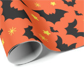Halloween Sinaasappel zwart Minimal Pattern Cadeaupapier (Rol Hoek)