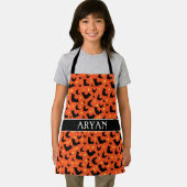 Halloween Sinaasappel zwart Minimal Pattern Schort (Insitu)