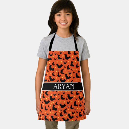 Halloween Sinaasappel zwart Minimal Pattern Schort (Insitu)