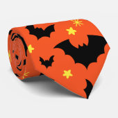 Halloween Sinaasappel zwart Minimal Pattern Stropdas (Opgerold)