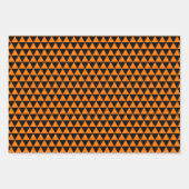 Halloween Sinaasappel Zwart Modern Patroon Aangepa Inpakpapier Vel (Voorkant 3)