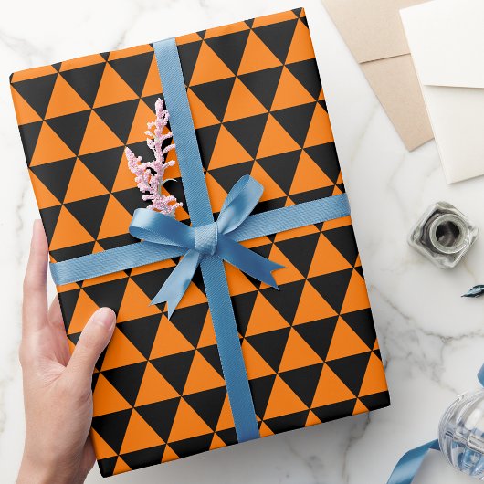 Halloween Sinaasappel Zwart Modern Verjaardags Aan Cadeaupapier