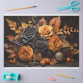 Halloween Sinaasappel & Zwart Rozen Decoupage Papi Tissuepapier (Craft)