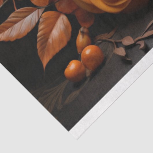 Halloween Sinaasappel & Zwart Rozen Decoupage Papi Tissuepapier (Detail)