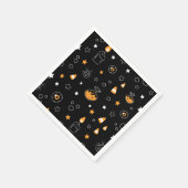 Halloween sinaasappel zwart wit servet (Hoek)