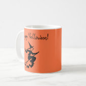 Halloween Sinaasappel zwarte heks Mok (Voorkant links)