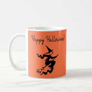 Halloween Sinaasappel zwarte heks Mok