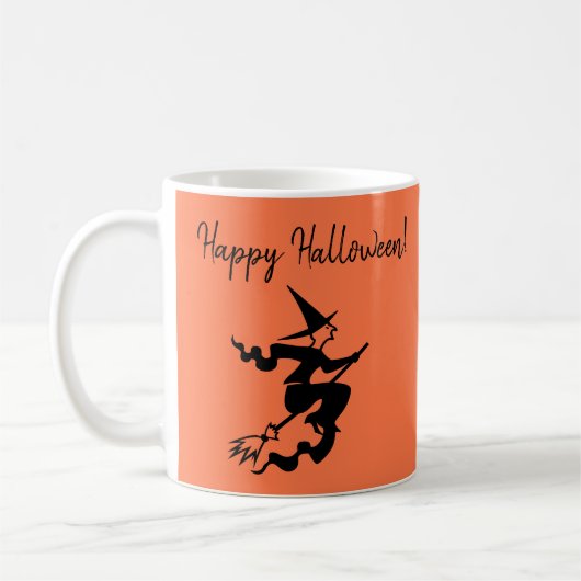 Halloween Sinaasappel zwarte heks Mok (Links)