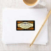 Halloween Sinaasappel & zwarte schedel Custom Trea Etiket (Insitu)