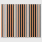 Halloween Sinaasappel zwarte strepen Cadeaupapier (Vlak)