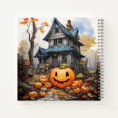 Halloween Sinaasappels pompoenen voor het huis Notitieboek (Achterkant)